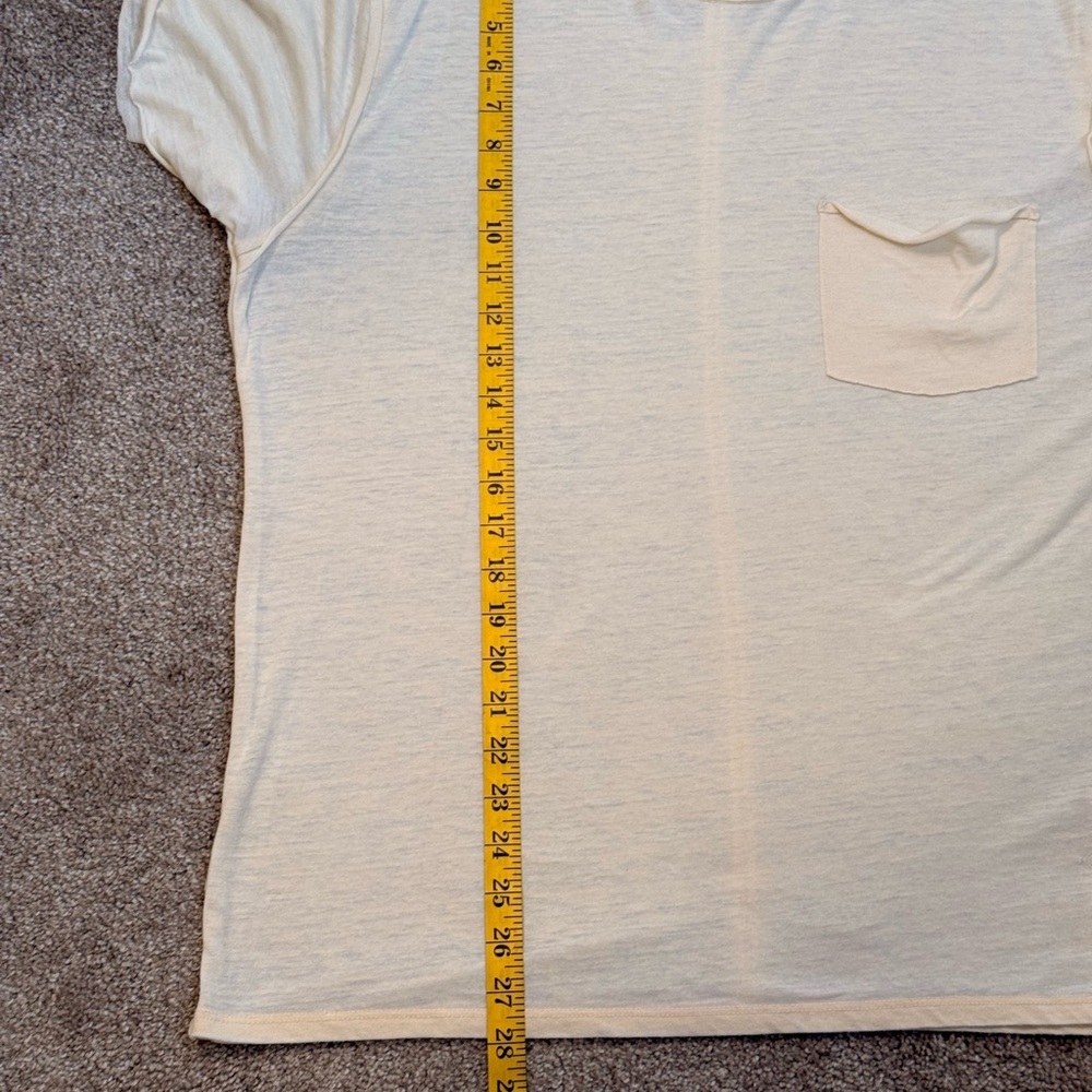 WE THE FREE Light Cream Raw Hemmed Tee FLAW - Picture 8 of 12